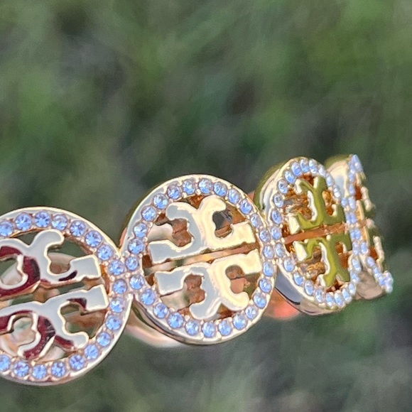 NWT Tory Burch Logo Cuff Bracelet with Tory Burch Dust Bag. - Picture 2 of 12